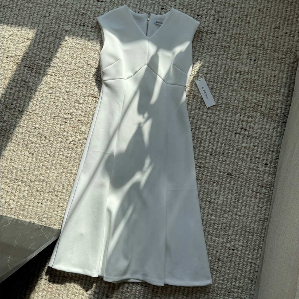 Calvin Klein White Fit & Flare Dress – NWT